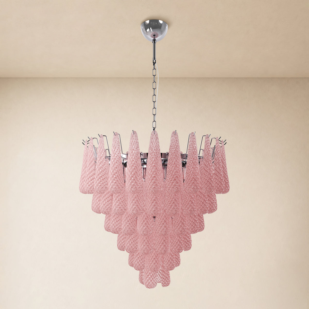 Veloria Textured Glass Tiered Round Chandelier 32"D