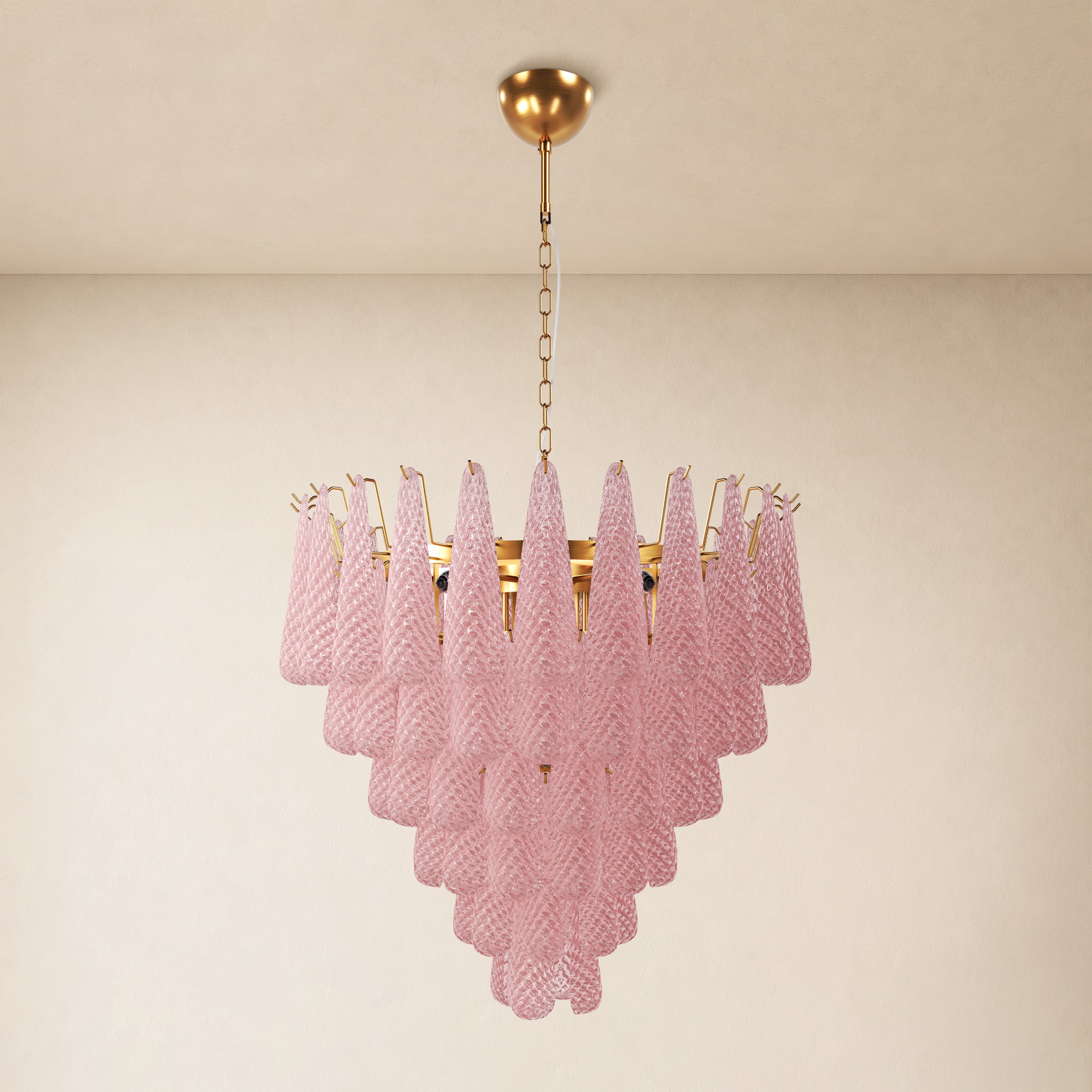 Veloria Textured Glass Tiered Round Chandelier 32"D