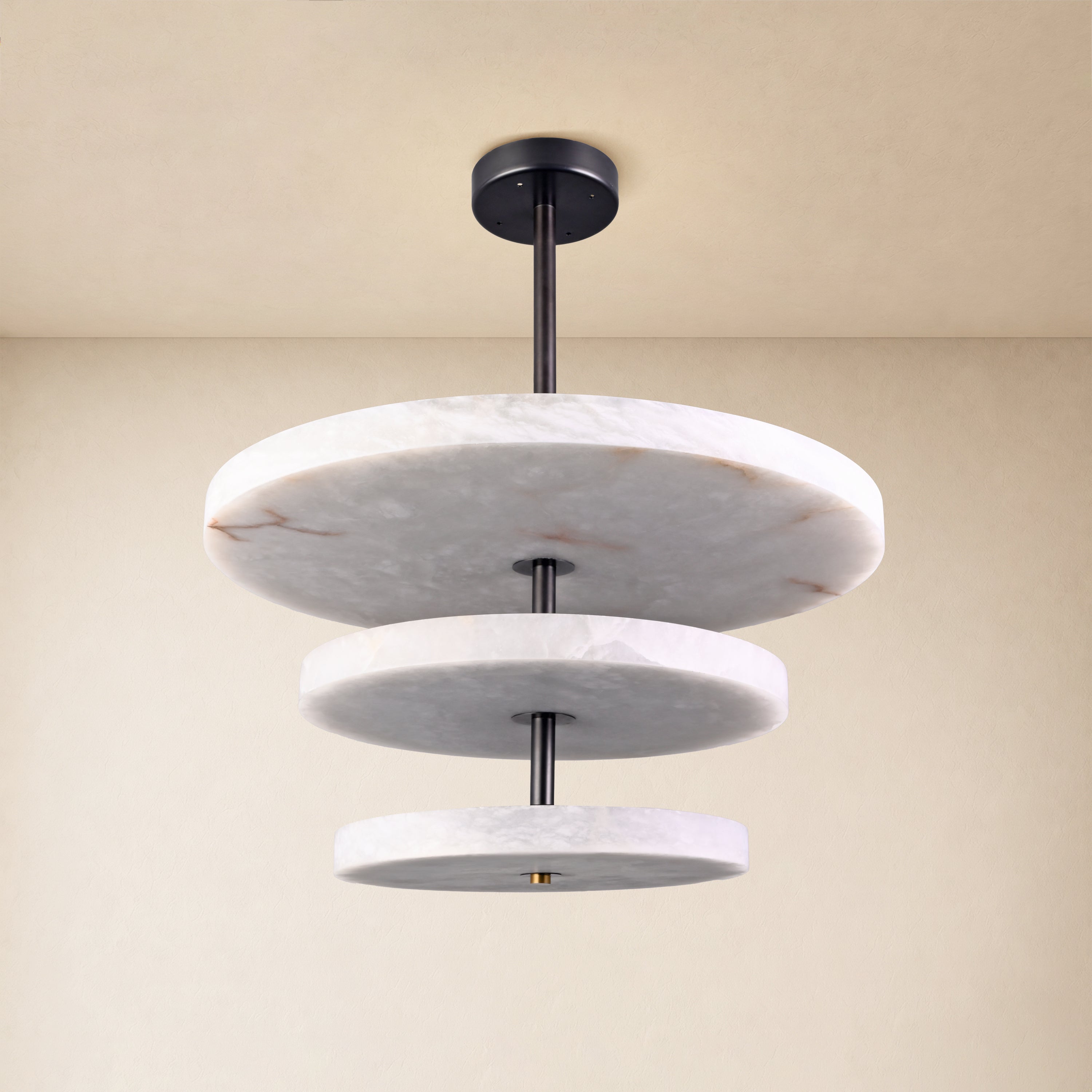Nocturne Alabaster Layered Disc Chandelier 33.4"D