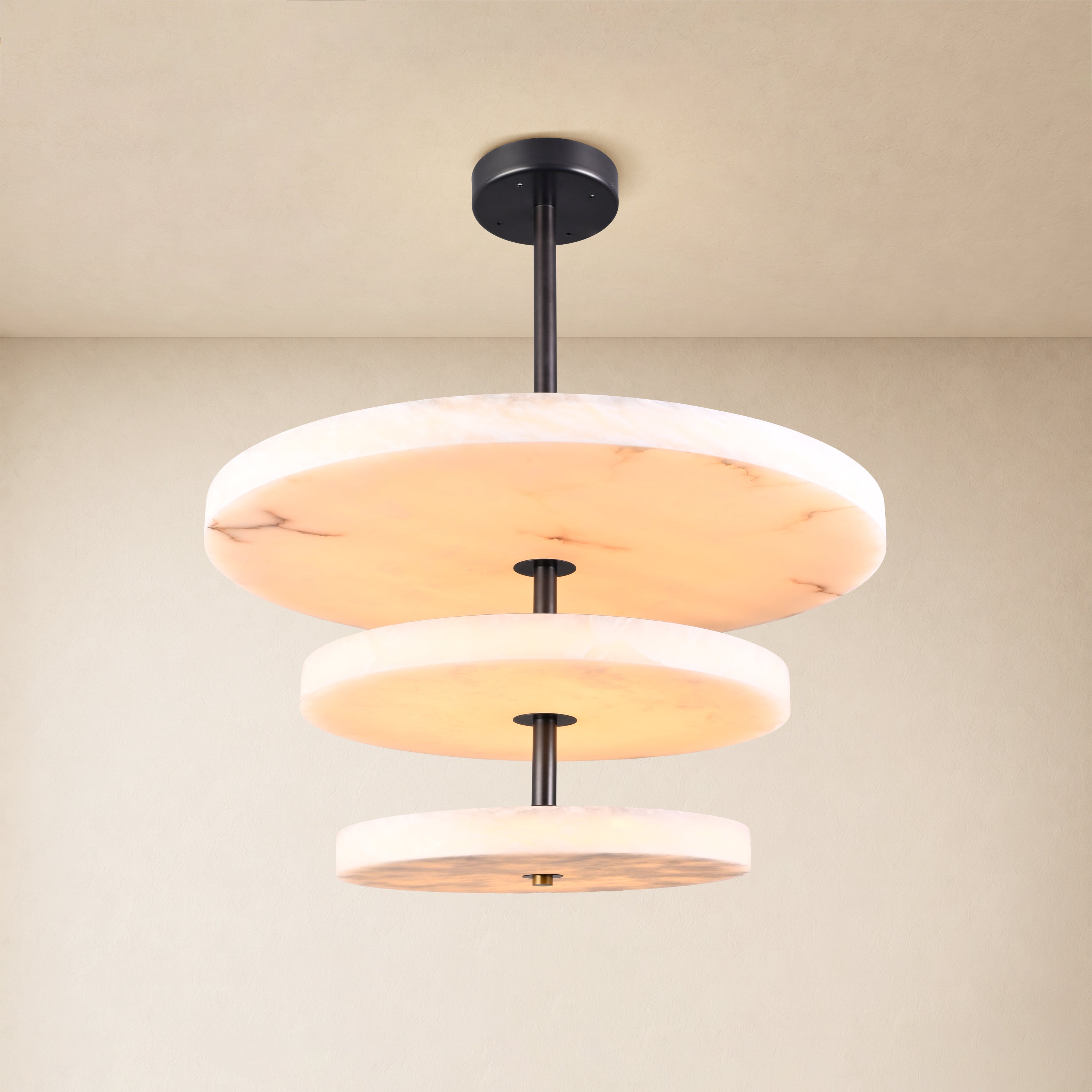 Nocturne Alabaster Layered Disc Chandelier 33.4"D