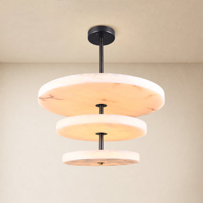 Nocturne Alabaster Layered Disc Chandelier 33.4"D