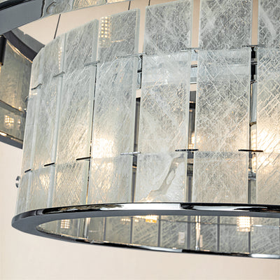 Pietra Arctic White Marble Round Drum Chandelier 33.4"D