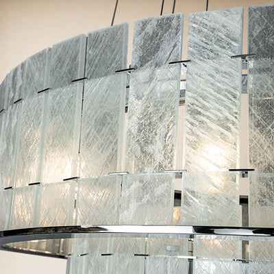 Pietra Arctic White Marble Round Drum Chandelier 33.4"D