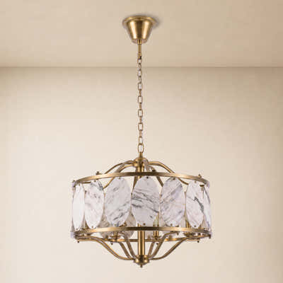 Pietra Quartize Round Chandelier 33.4"D