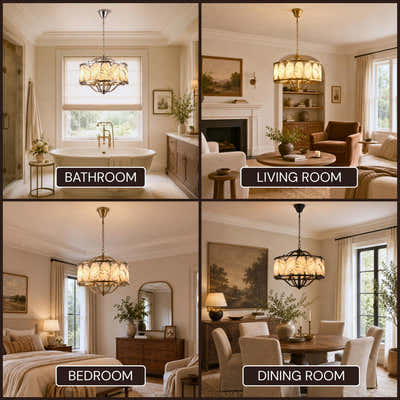 Pietra Quartize Round Chandelier 33.4"D
