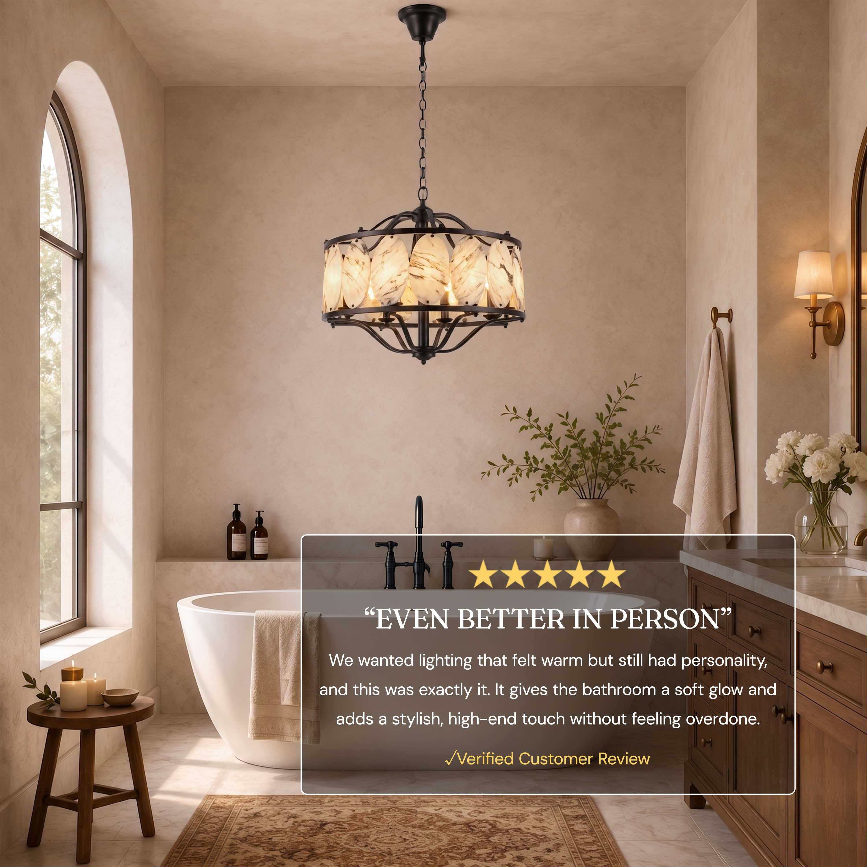 Pietra Quartize Round Chandelier 33.4"D