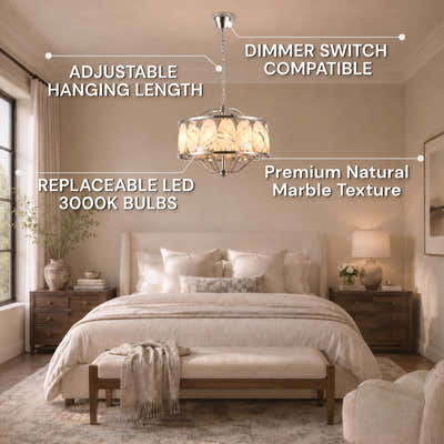 Pietra Quartize Round Chandelier 33.4"D