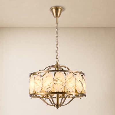 Pietra Quartize Round Chandelier 33.4"D