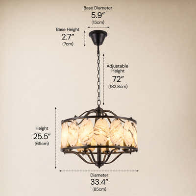 Pietra Quartize Round Chandelier 33.4"D