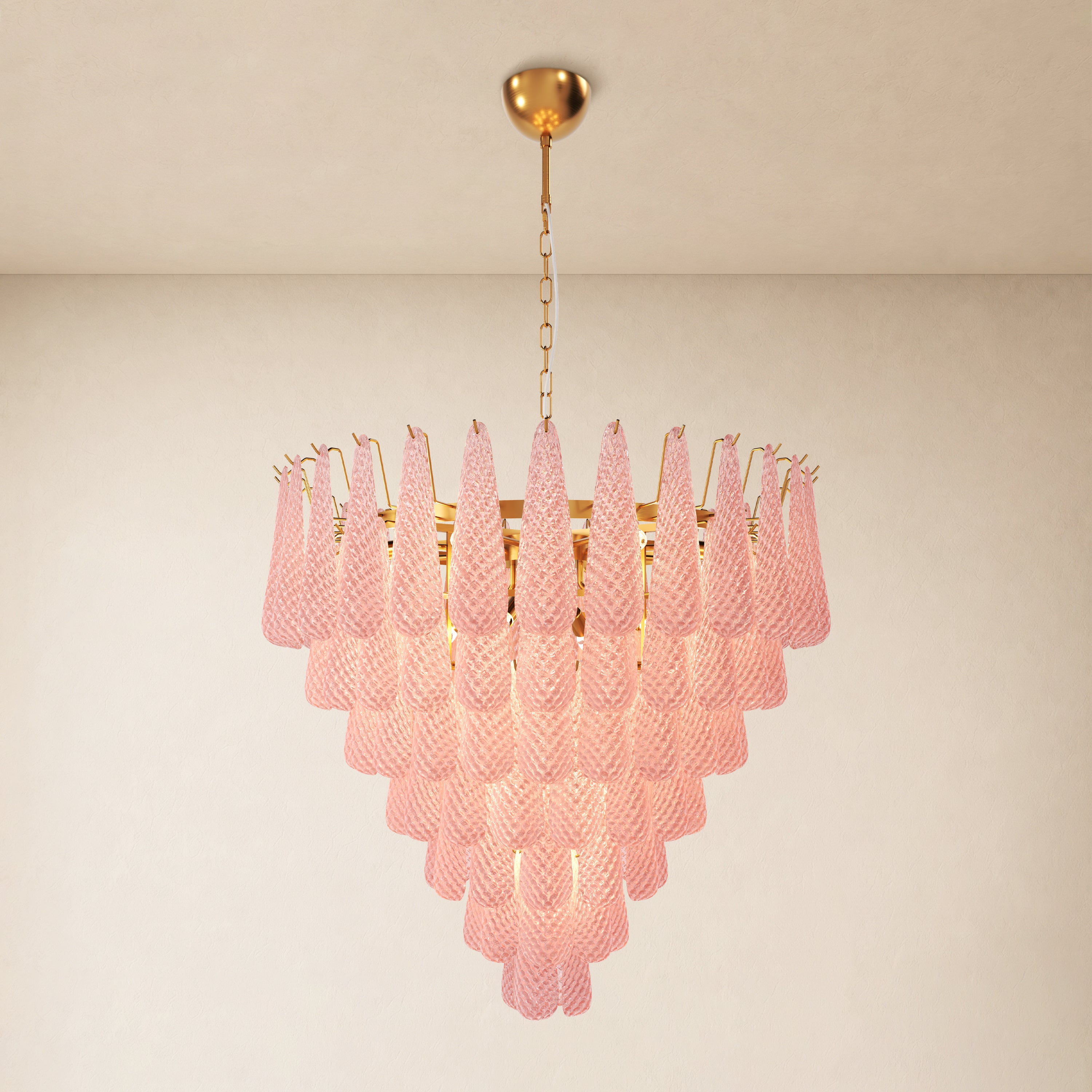 Veloria Textured Glass Tiered Round Chandelier 36"D