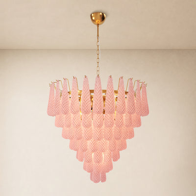 Veloria Textured Glass Tiered Round Chandelier 36"D