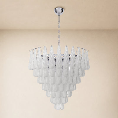 Veloria Textured Glass Tiered Round Chandelier 36"D