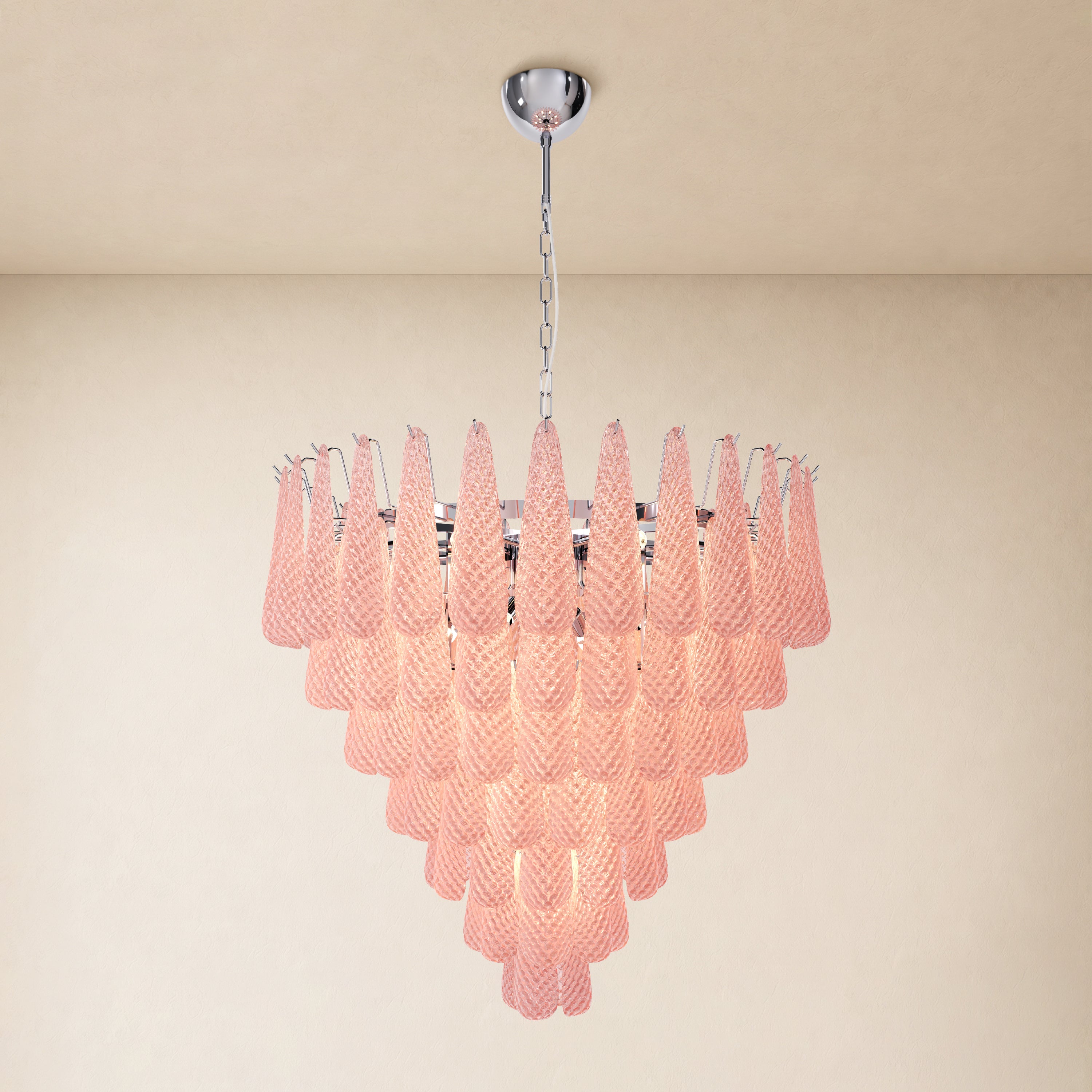 Veloria Textured Glass Tiered Round Chandelier 36"D
