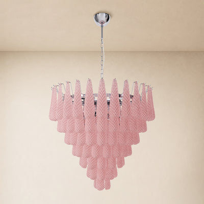 Veloria Textured Glass Tiered Round Chandelier 36"D