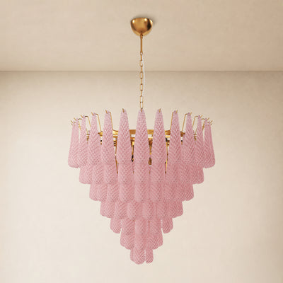 Veloria Textured Glass Tiered Round Chandelier 36"D