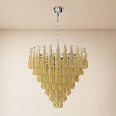 Veloria Textured Glass Tiered Round Chandelier 36"D