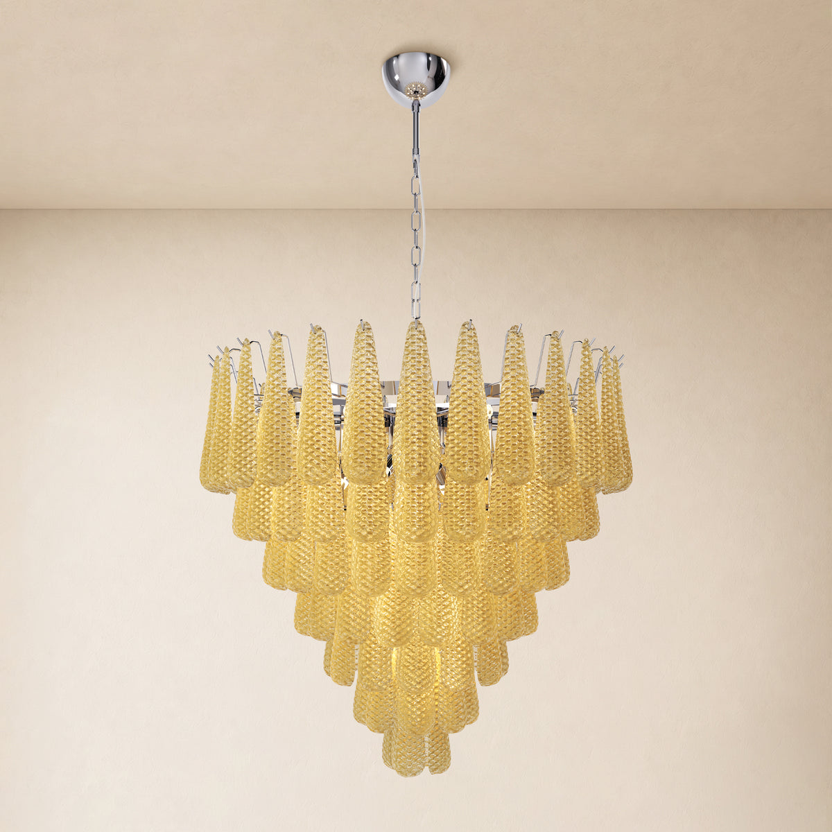 Veloria Textured Glass Tiered Round Chandelier 36"D