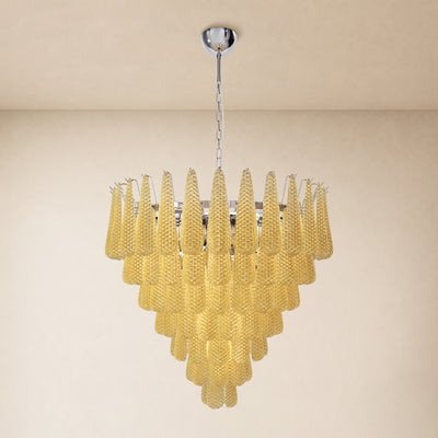 Veloria Textured Glass Tiered Round Chandelier 36"D
