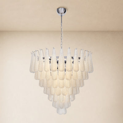 Veloria Textured Glass Tiered Round Chandelier 36"D