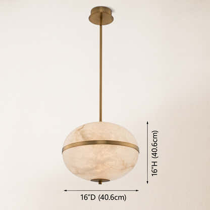 Dadaly Alabaster Small Art Canterbury LED Mini Pendant 40.6cm H