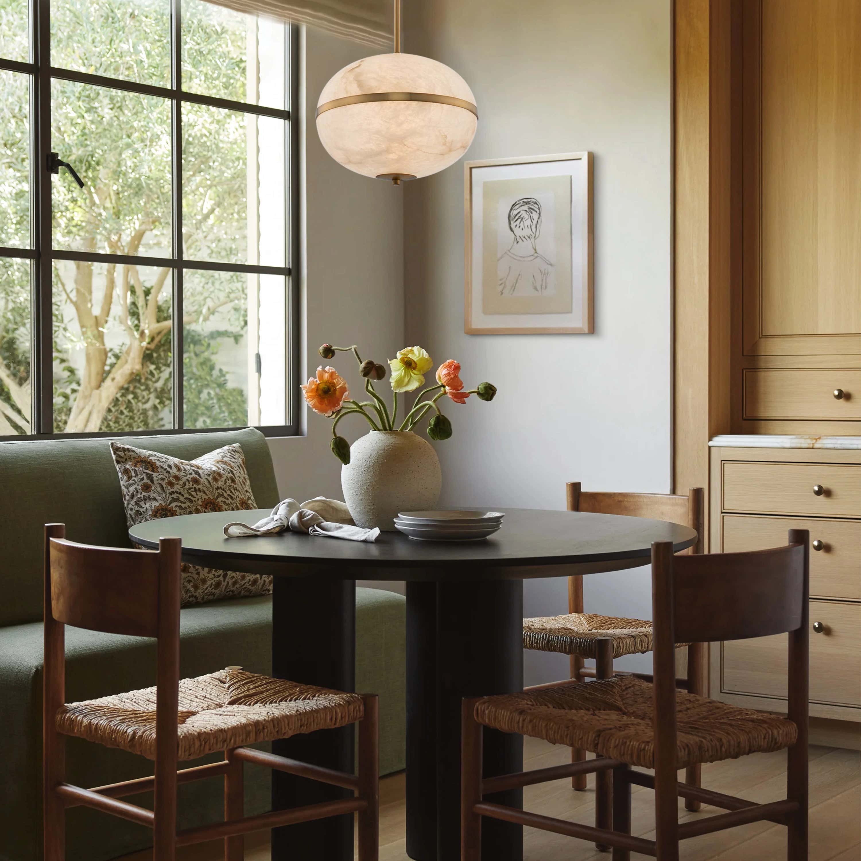 Dadaly Alabaster Small Art Canterbury LED Mini Pendant 40.6cm H