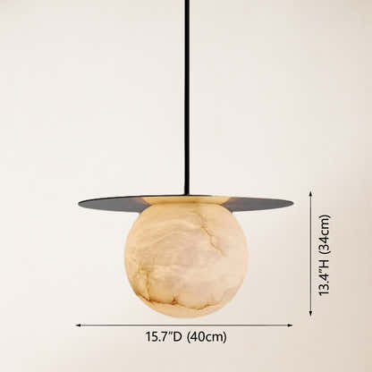 Dadaly Garfield Spanish Alabaster Small Art Bedside Pendant 26cmD