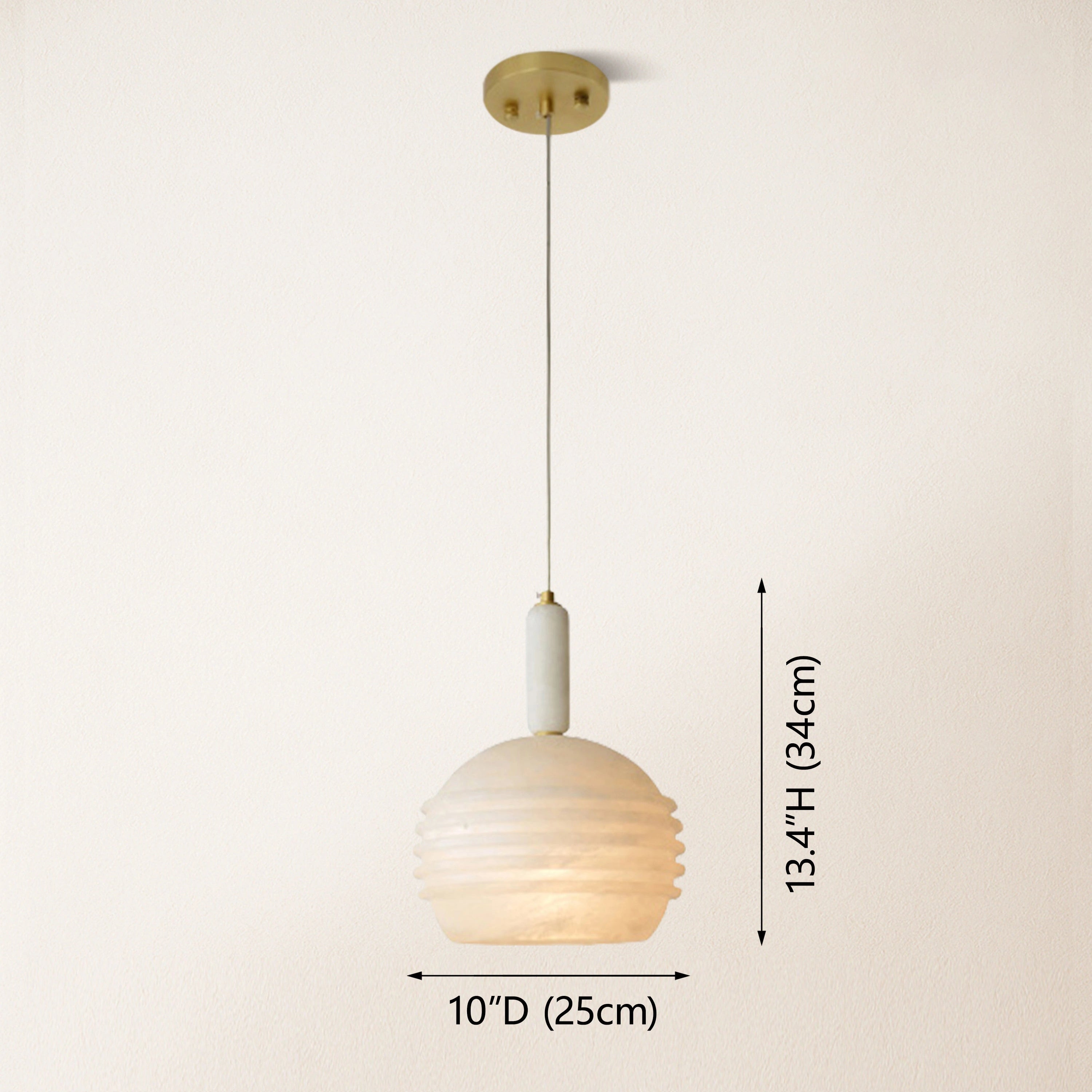 Dadaly Lottia Alabaster Small Art Pendant Light 25cm D