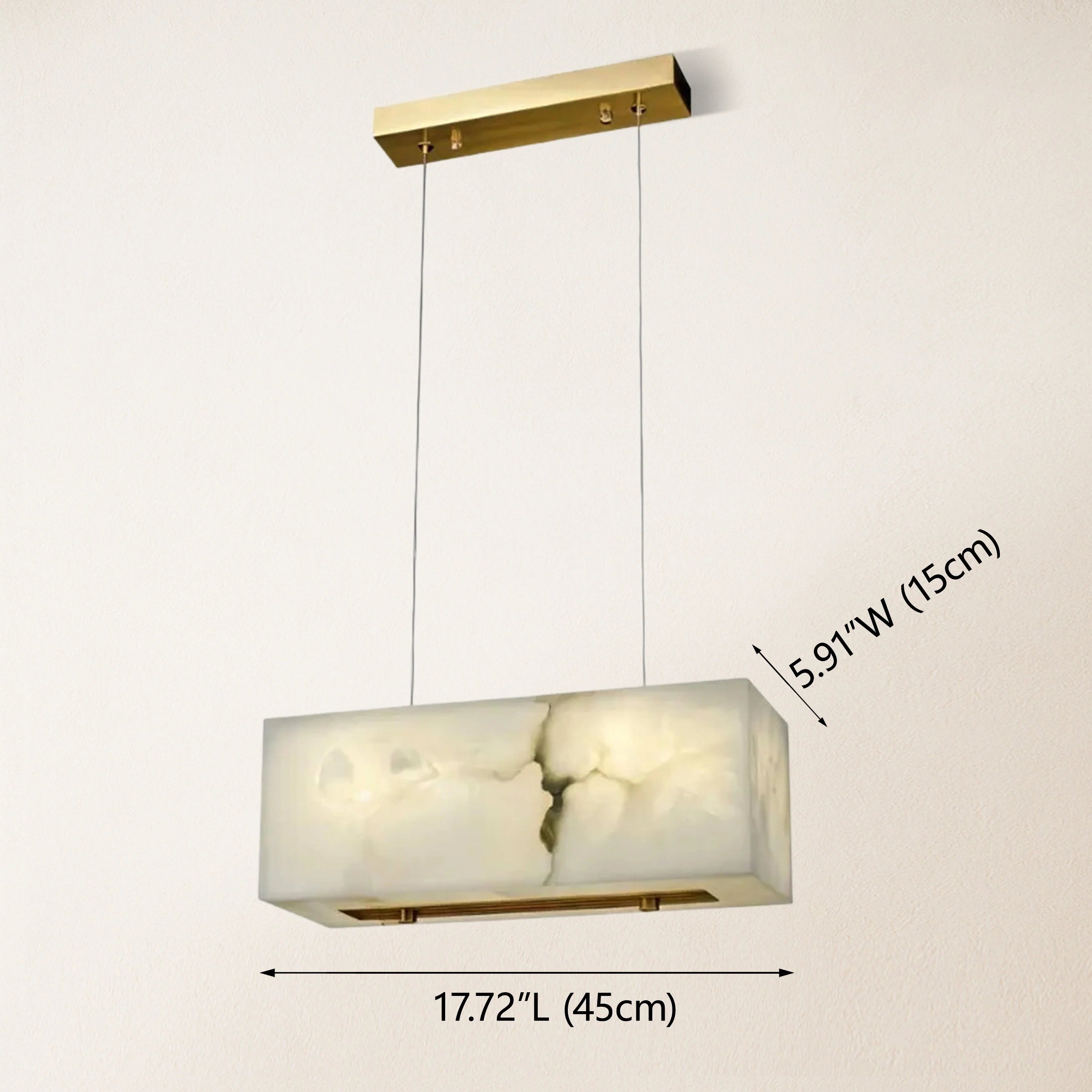 Dave Alabaster Cuboid Dining Room Chandelier 45 cm L