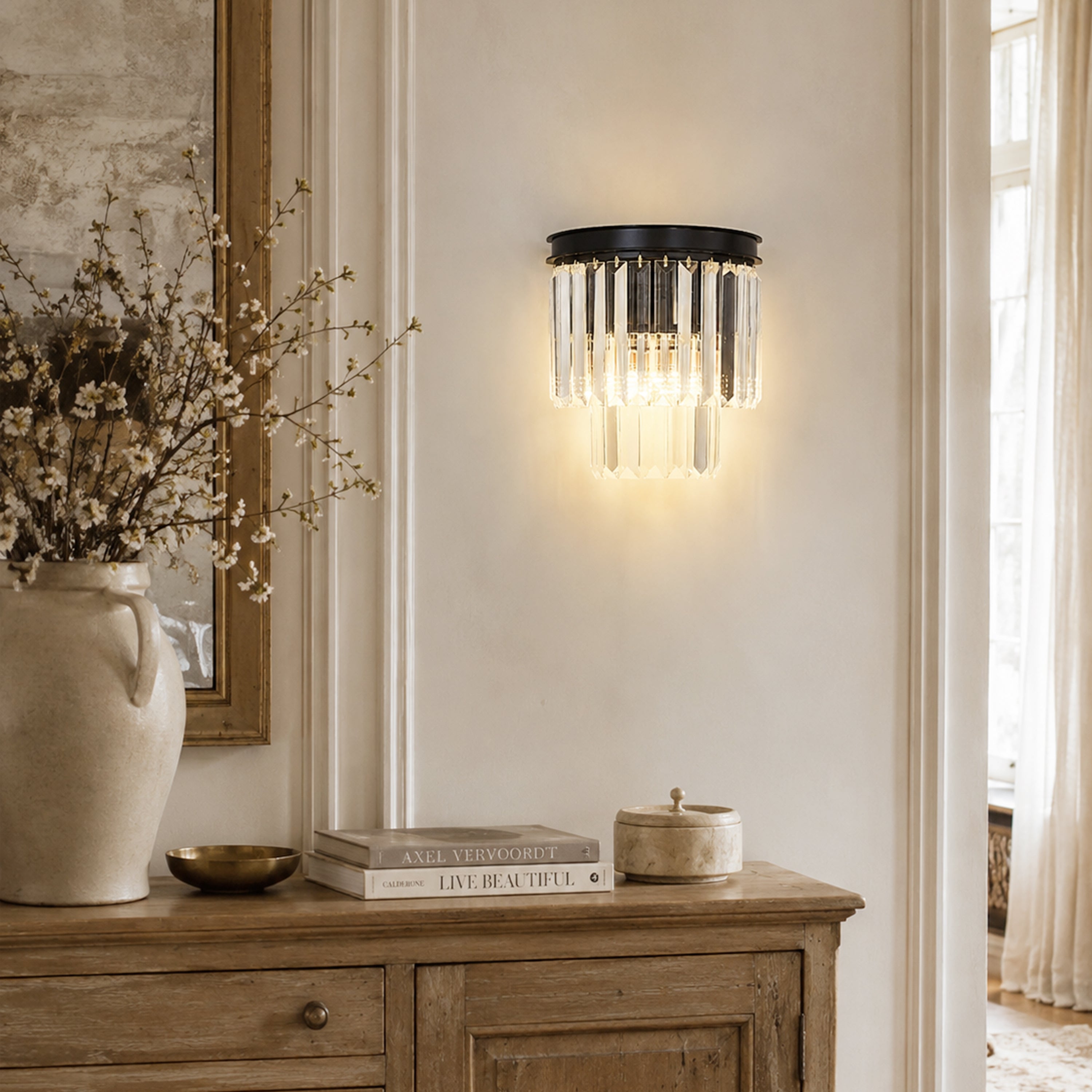 Oryana Crystal Icicle Wall Sconce 9.8"