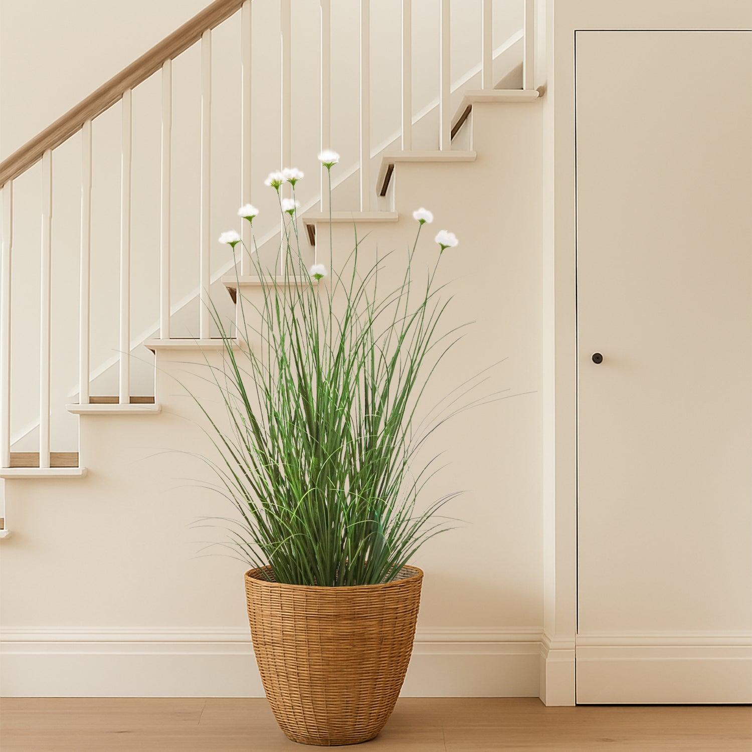 Artificial 9-Head Cosmos with Curved Onion Grass Bonsai 110cm H