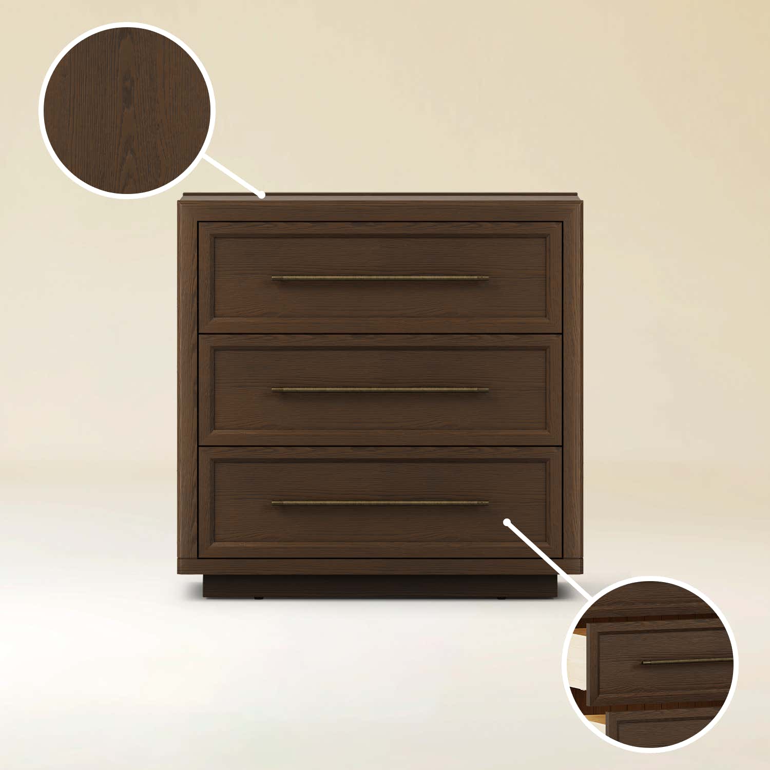 Alvar 95″ Oak 9-Drawer Chest(Set of 3)