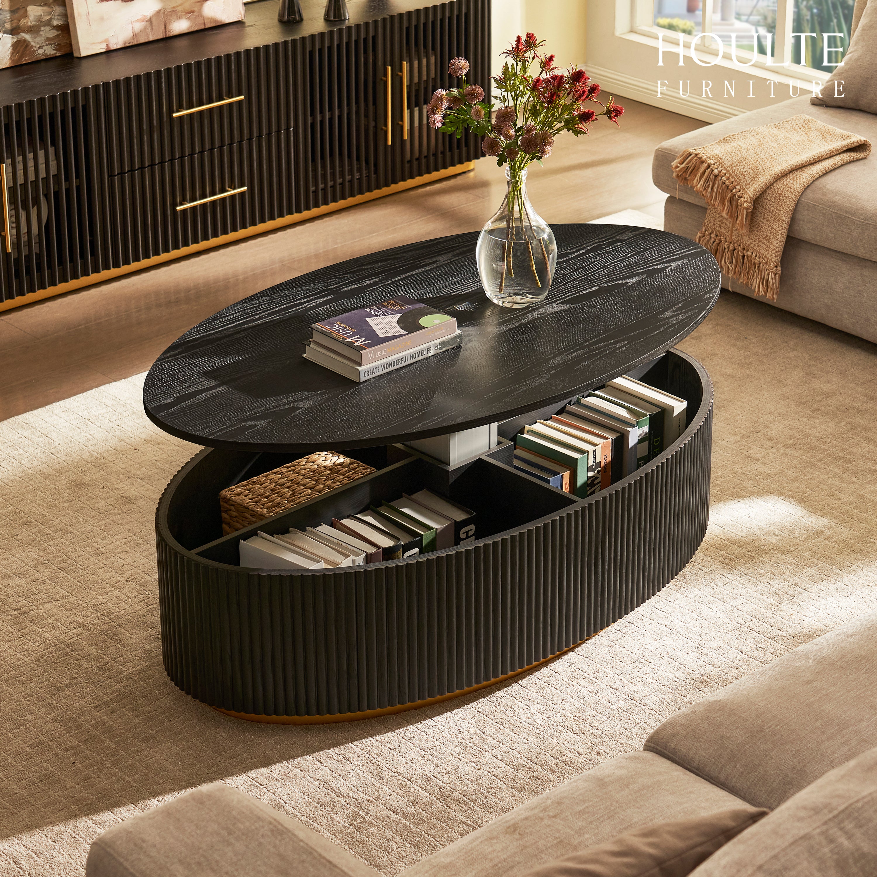 Holton 55.12″H Oak Coffee Table