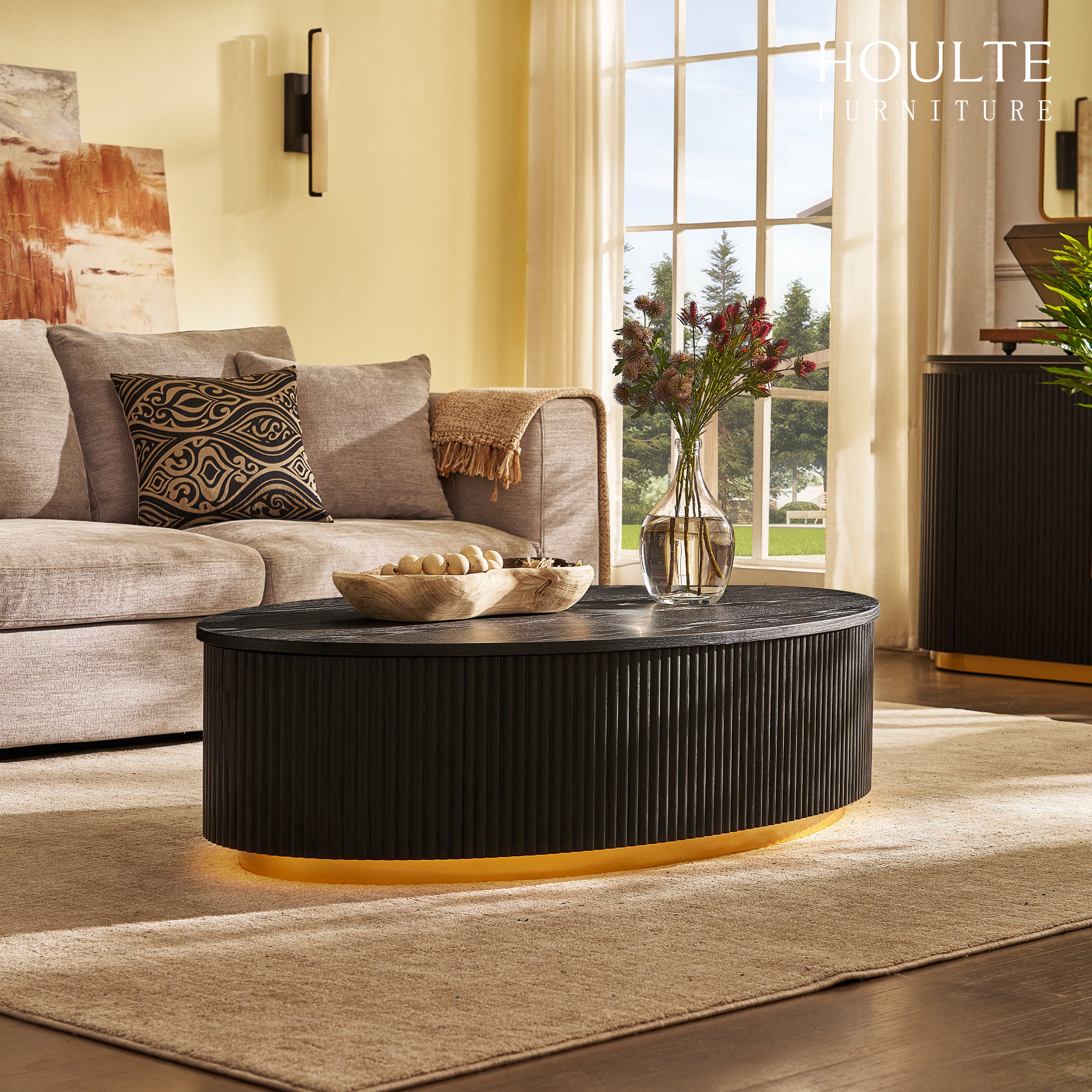 Holton 55.12″H Oak Coffee Table