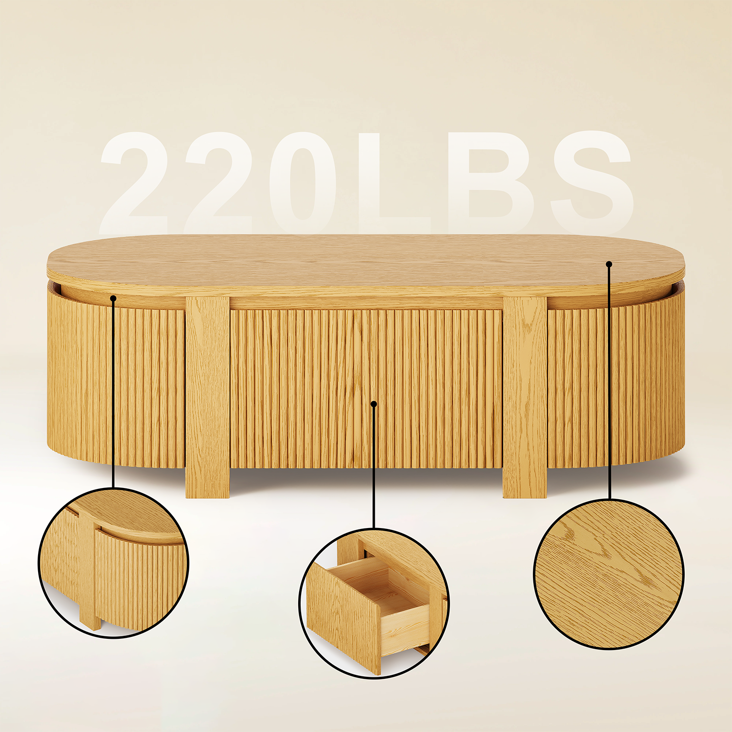 Sutton  coffee table 47" W