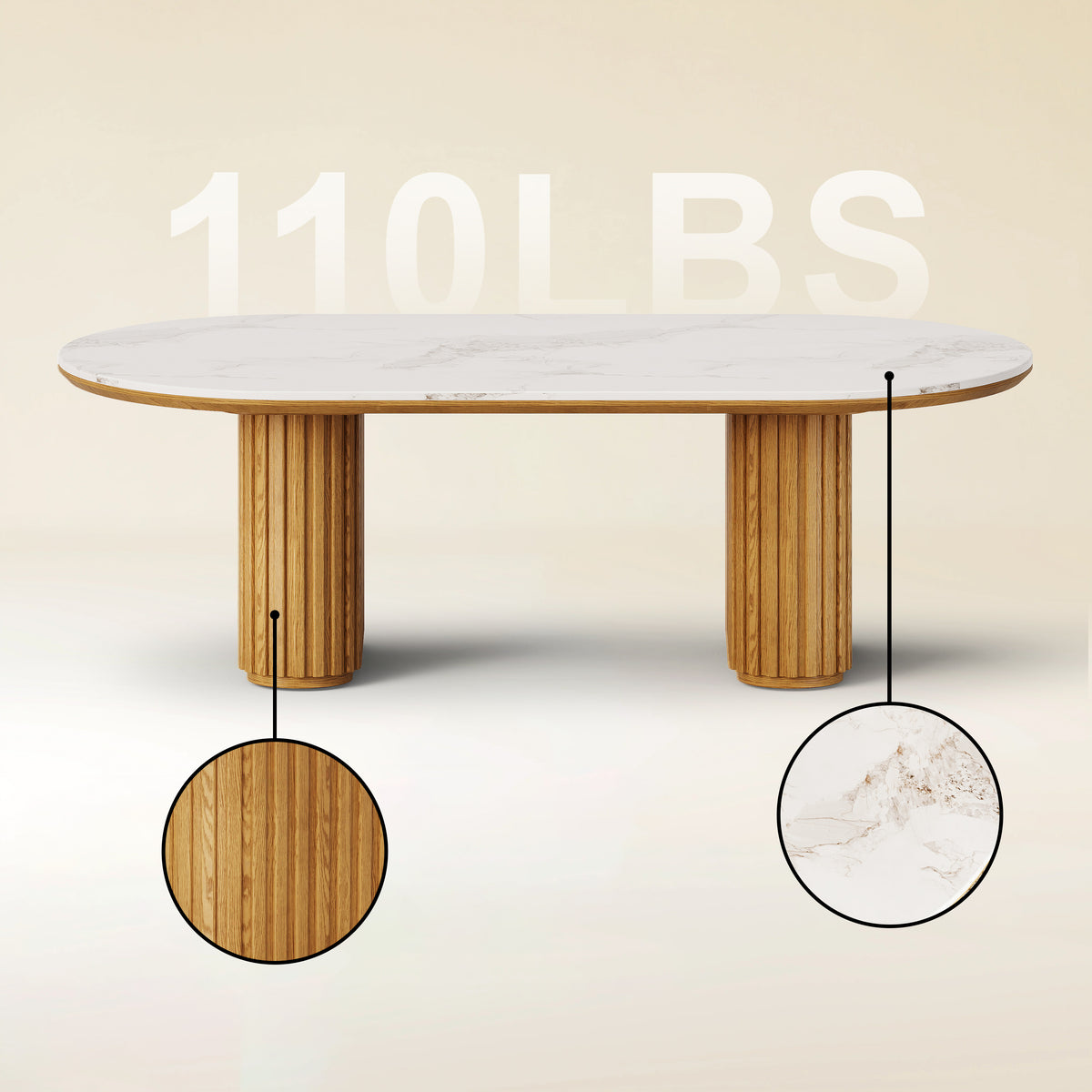 Emery Sintered Stone Coffee Table 120cm W