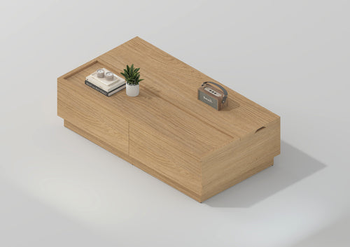Versatile Oak Lift-Top Storage Coffee Table 51.2"W