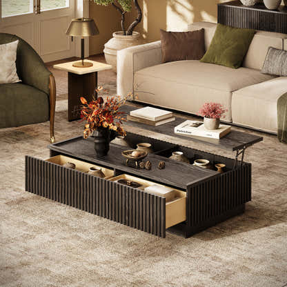 Avery Oak Lift-Top Storage Coffee Table 52"W