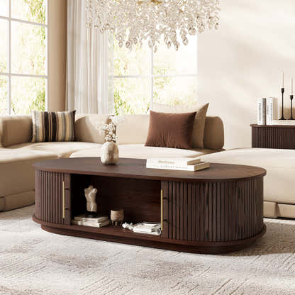 Sledin Sliding Door Coffee Table 55"W