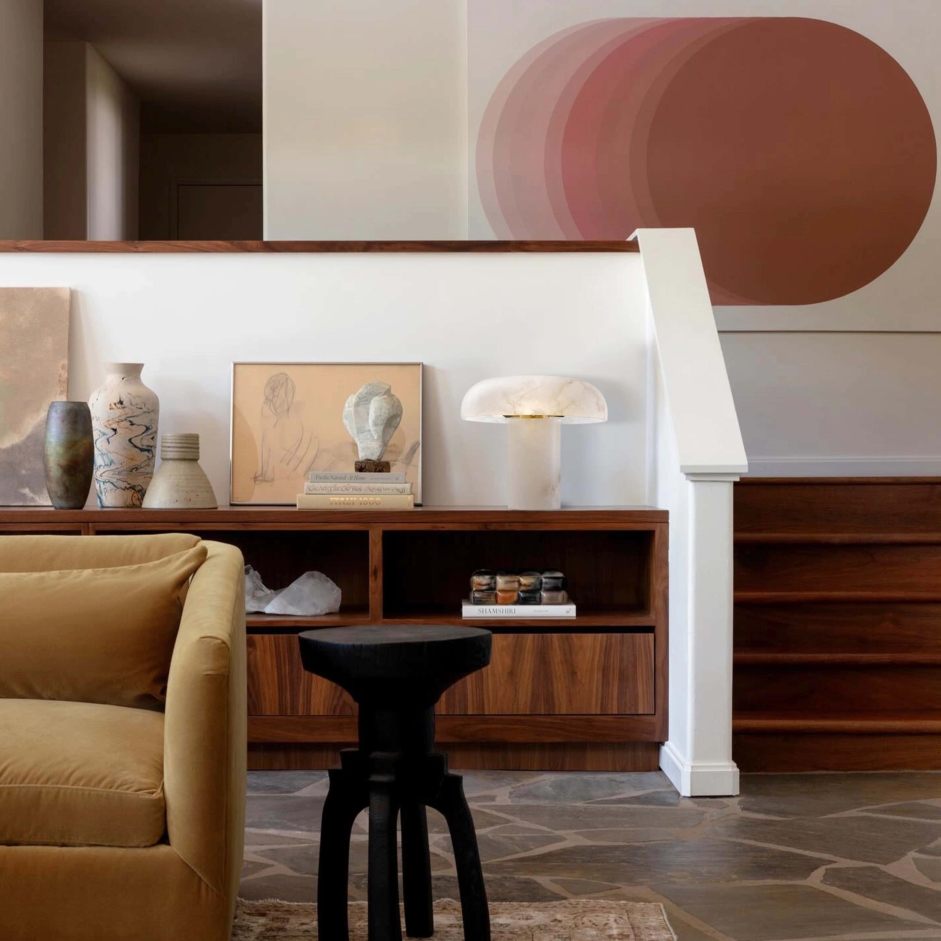 Dadaly Modern Alabaster Mushroom Table Lamp 25cm H