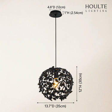 Elara Black Spherical Cage Chandelier 35.56cm