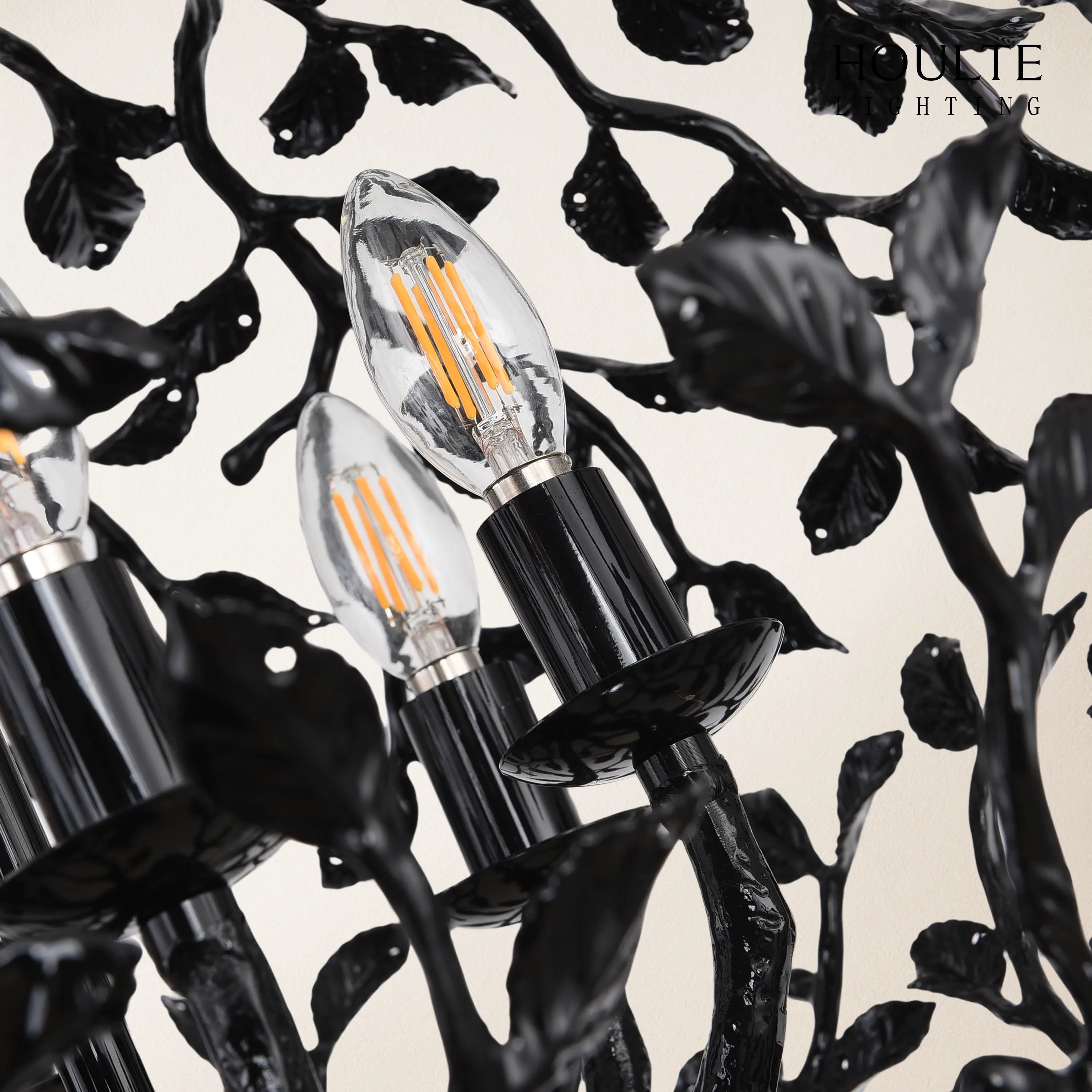 Elara Black Spherical Cage Chandelier 55.88cm