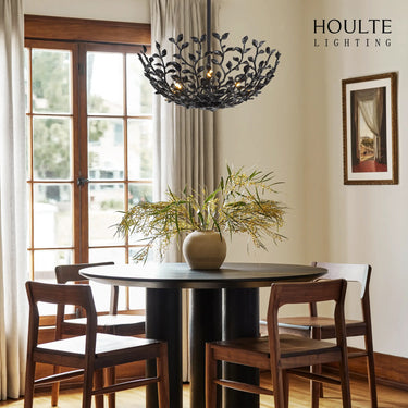 Elara Black Tree Branch Semi Flush Mount Chandelier 65cm