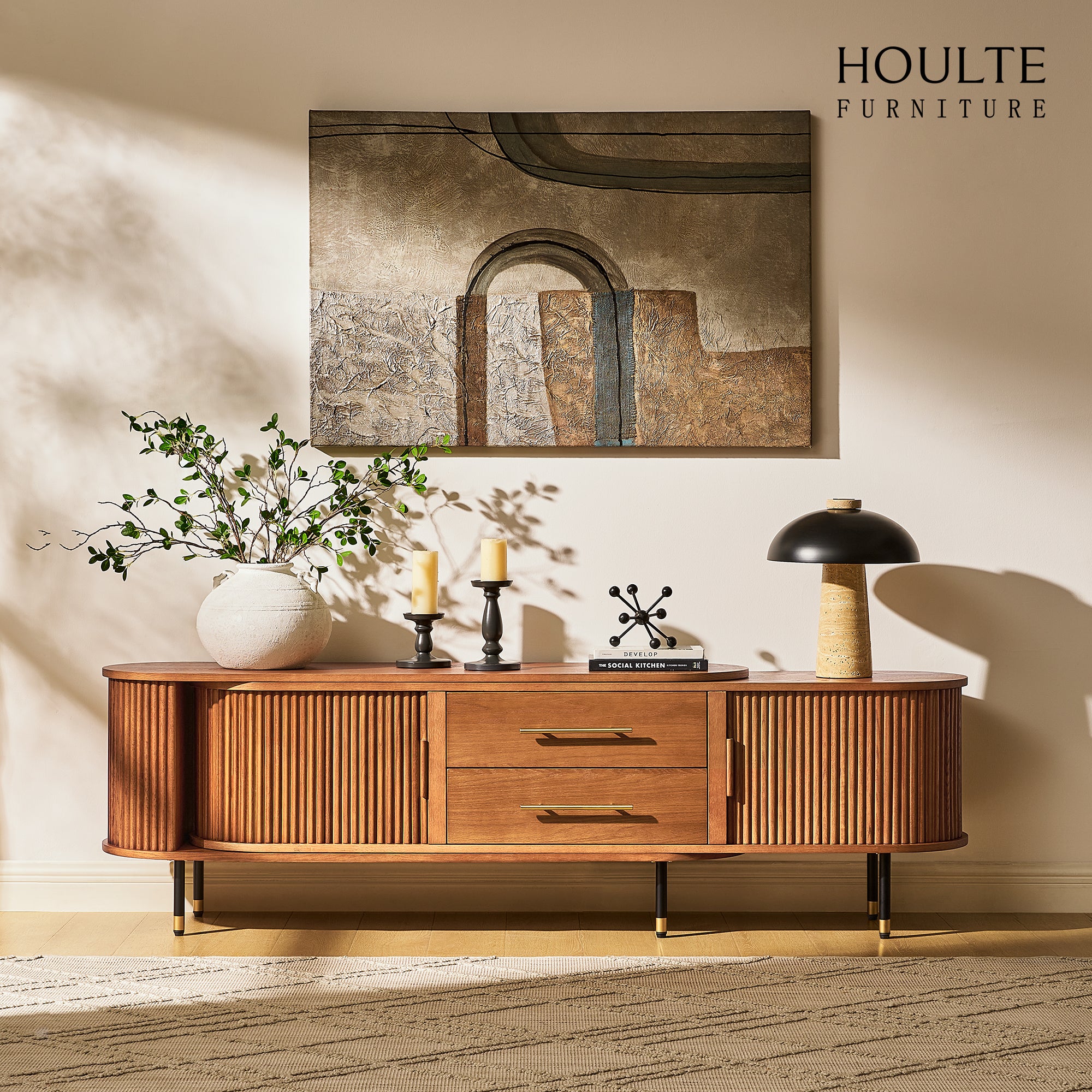 Ewan Oak Extendable Media Console