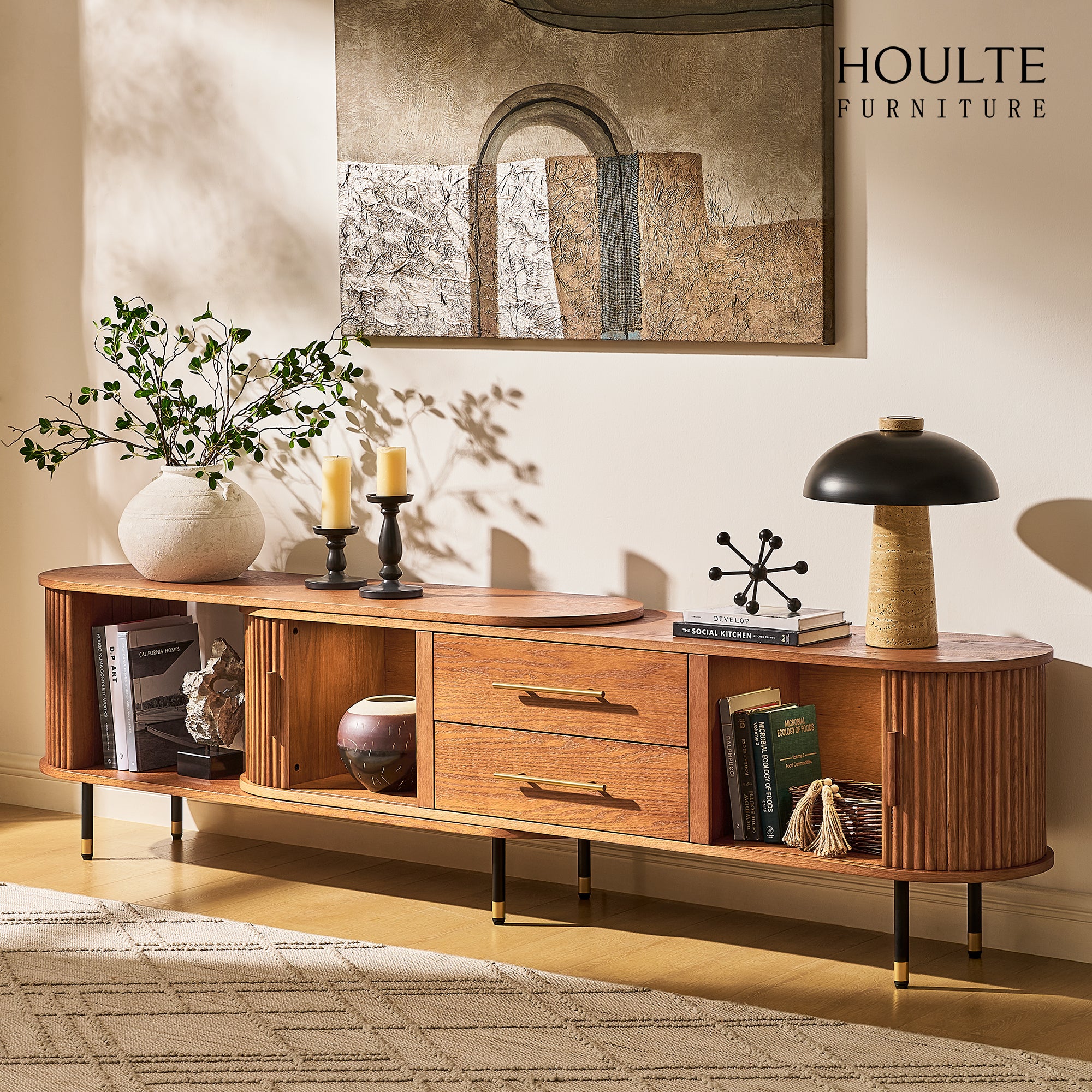 Ewan Oak Extendable Media Console