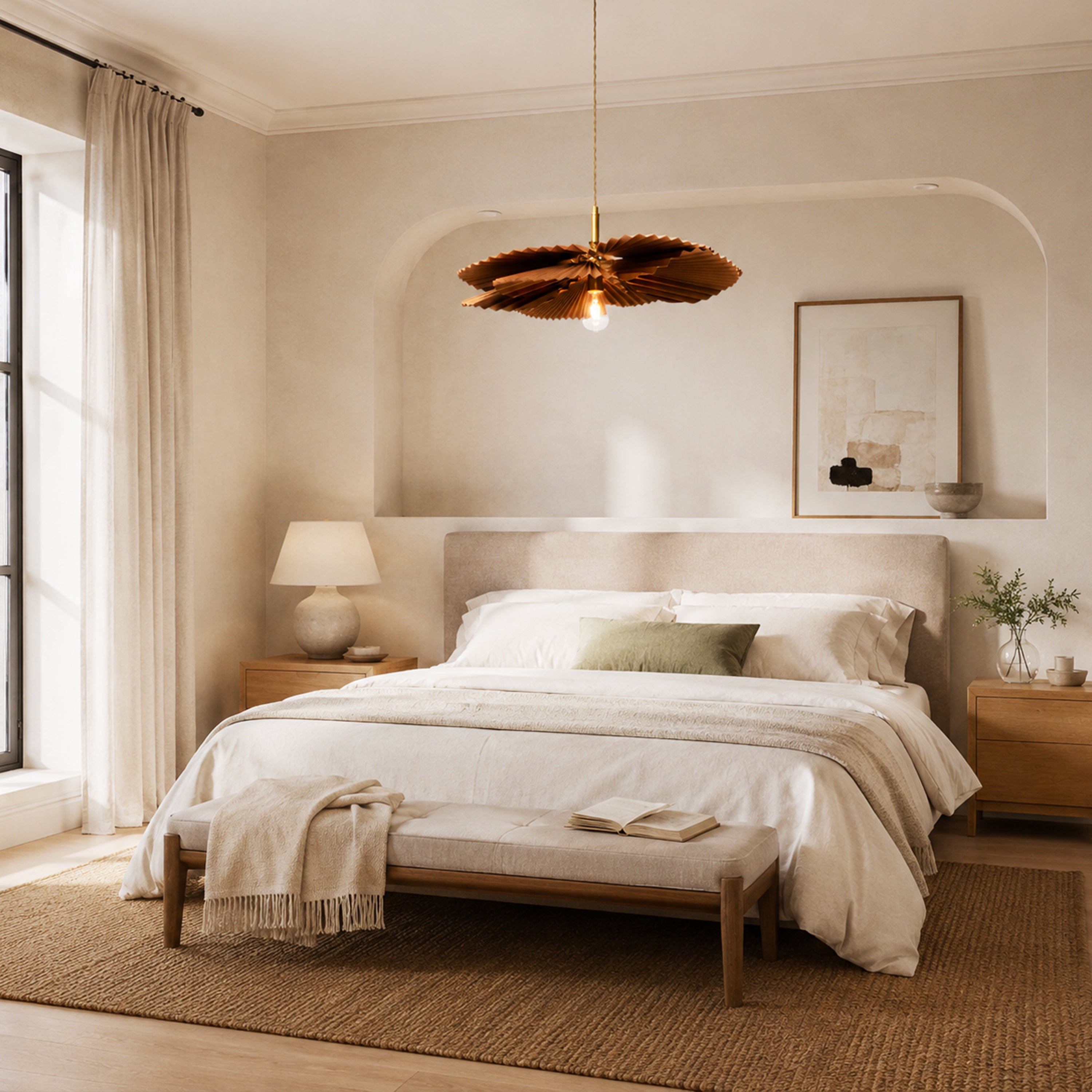 Calanthe Pleated Lotus Pendant Light