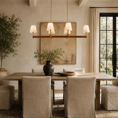 Corvella Leather Linear Chandelier