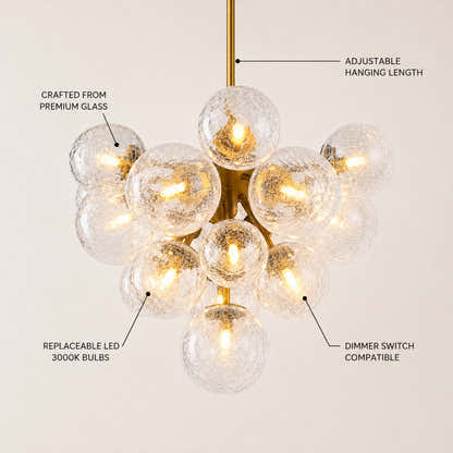 Elowen Crackled Glass Cluster Chandelier