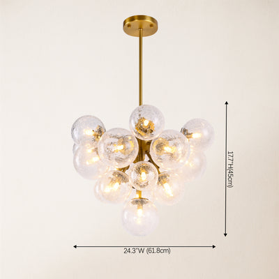 Elowen Crackled Glass Cluster Round Chandelier