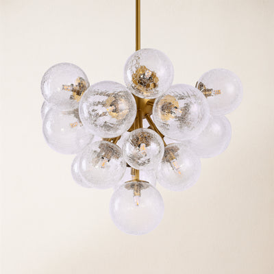 Elowen Crackled Glass Cluster Round Chandelier