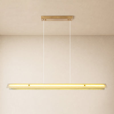 Pietra White Marble Linear Chandelier 49.2"D